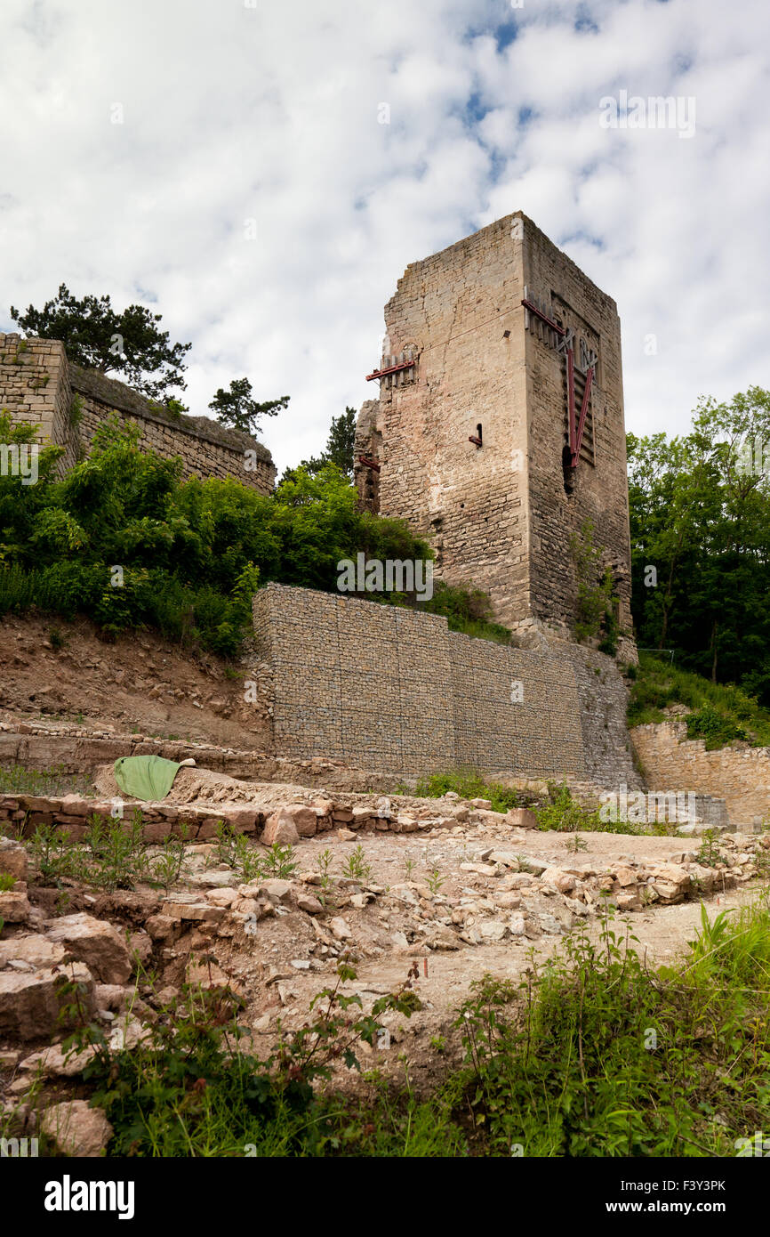Castello di Lobdeburg rovina Foto Stock