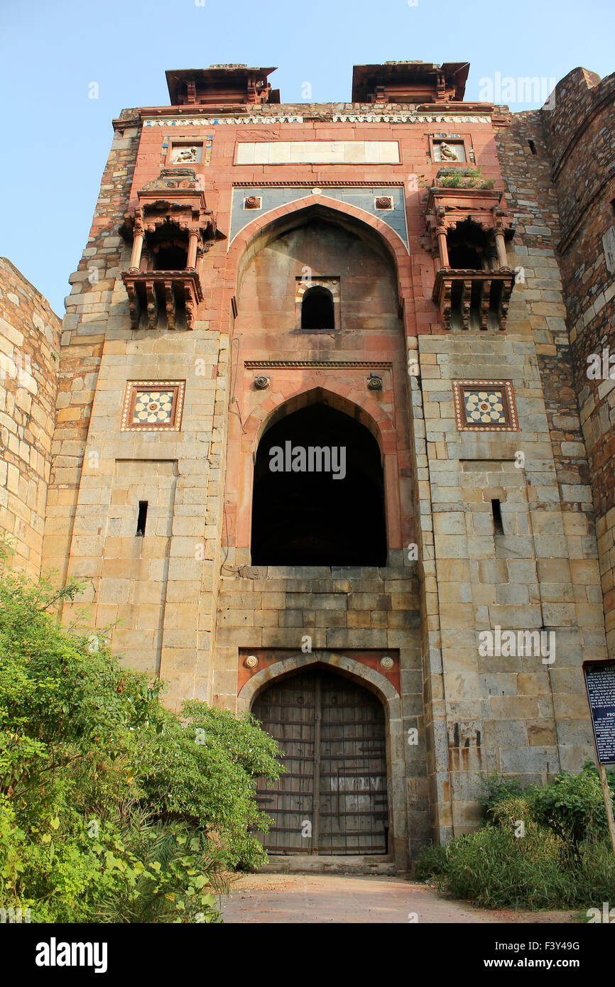 Porta vecchia in old fort, Delhi Foto Stock