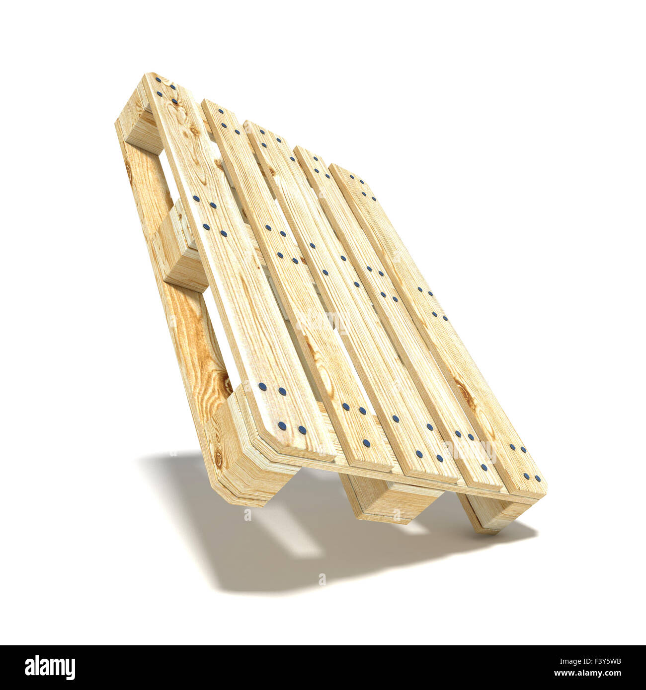 Euro pallet. Angolo di visualizzazione. 3D render illustrazione isolati su sfondo bianco Foto Stock