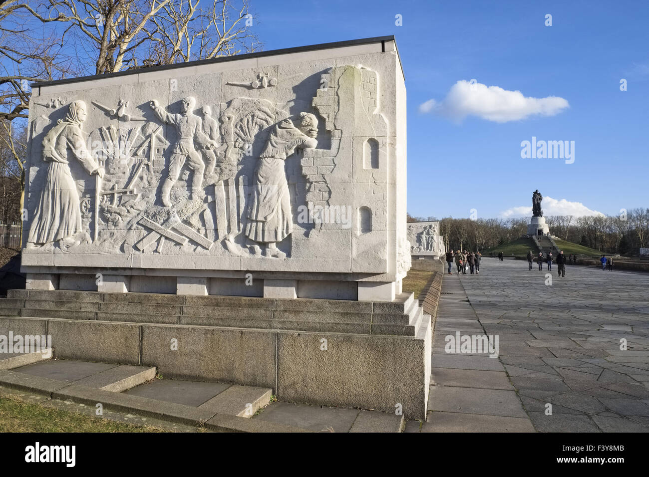 Sarcofago di marmo sulla guerra sovietica Memorial Foto Stock