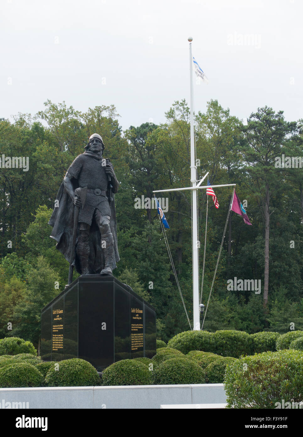 Leif Erikson statua Mariners Museum di Newport News Virginia Foto Stock