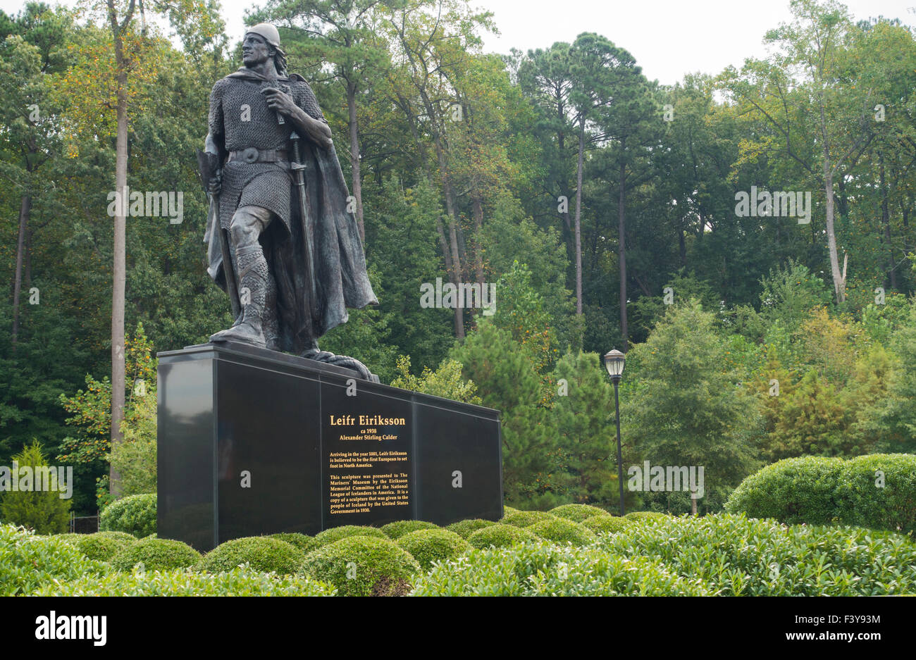 Leif Erikson statua Mariners Museum di Newport News Virginia Foto Stock