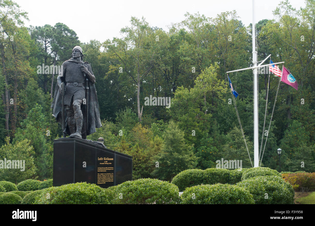 Leif Erikson statua Mariners Museum di Newport News Virginia Foto Stock