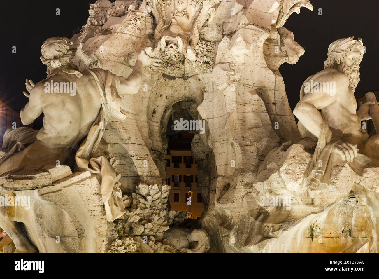 Fontana dei Quattro Fiumi Foto Stock