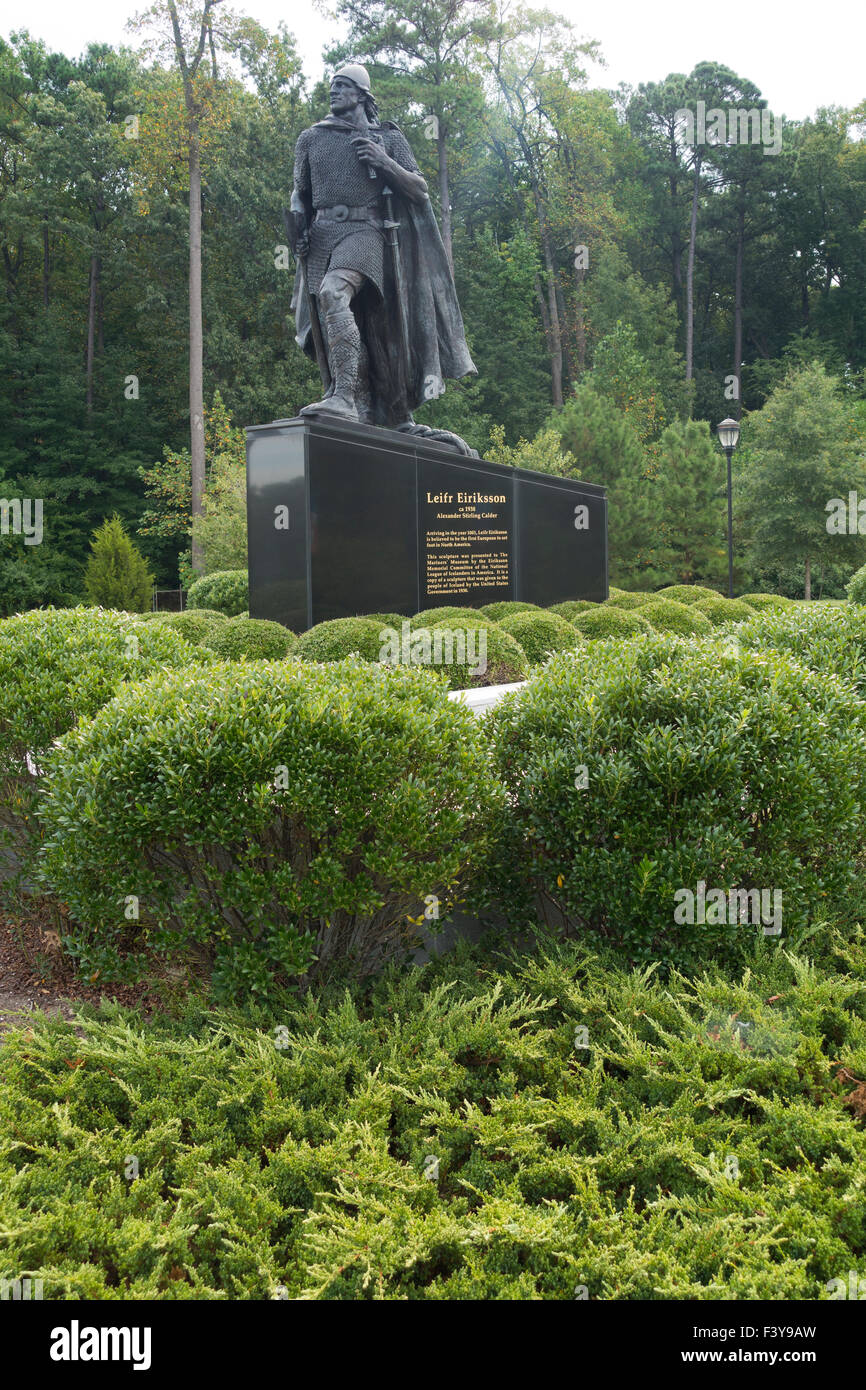Leif Erikson statua Mariners Museum di Newport News Virginia Foto Stock