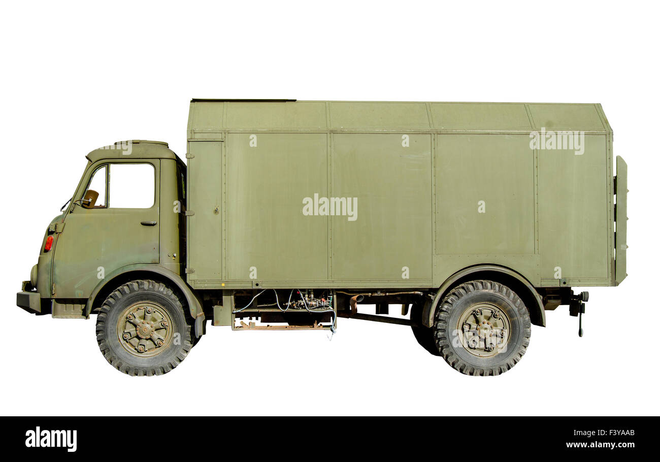 Isolato Vintage army truck Foto Stock