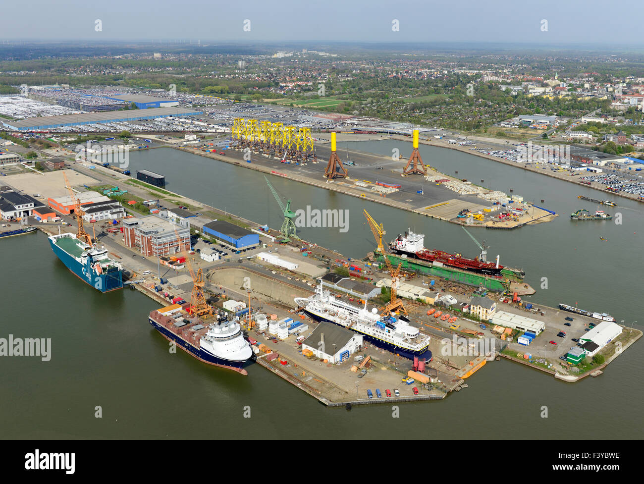 Foto aerea di Bremerhaven Foto Stock
