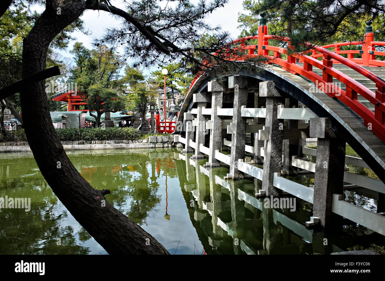 Giappone, isola di Honshu, Kansai di Osaka, Sumiyoshi Taisha. Foto Stock