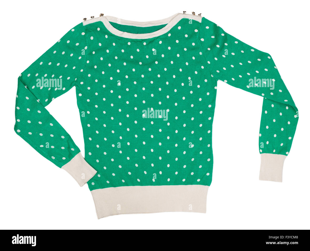 Felpa lavorata a maglia con motivo a pois Foto Stock