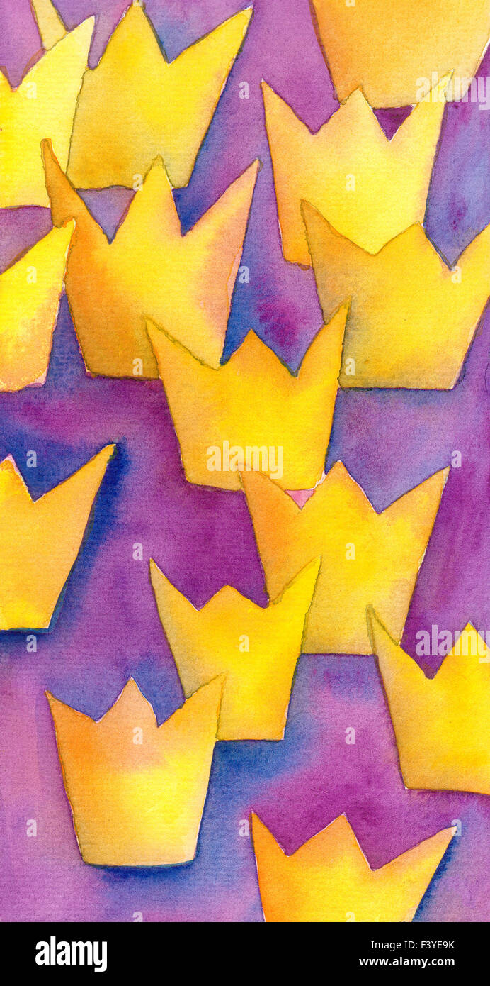 Successione Royal tulipani acquerello Foto Stock