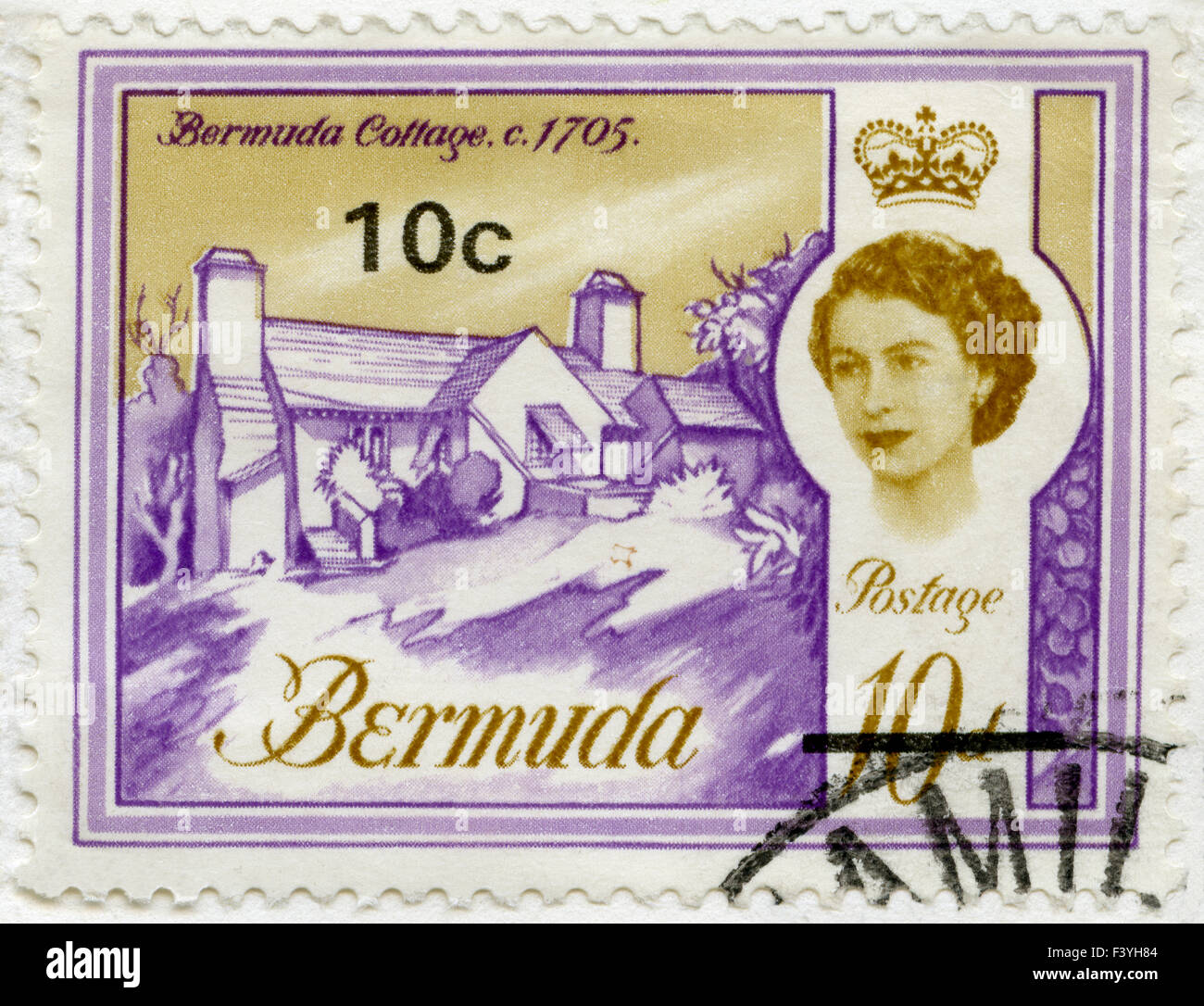 BERMUDA - 1962: mostra Bermuda Cottage, 1705 Foto Stock