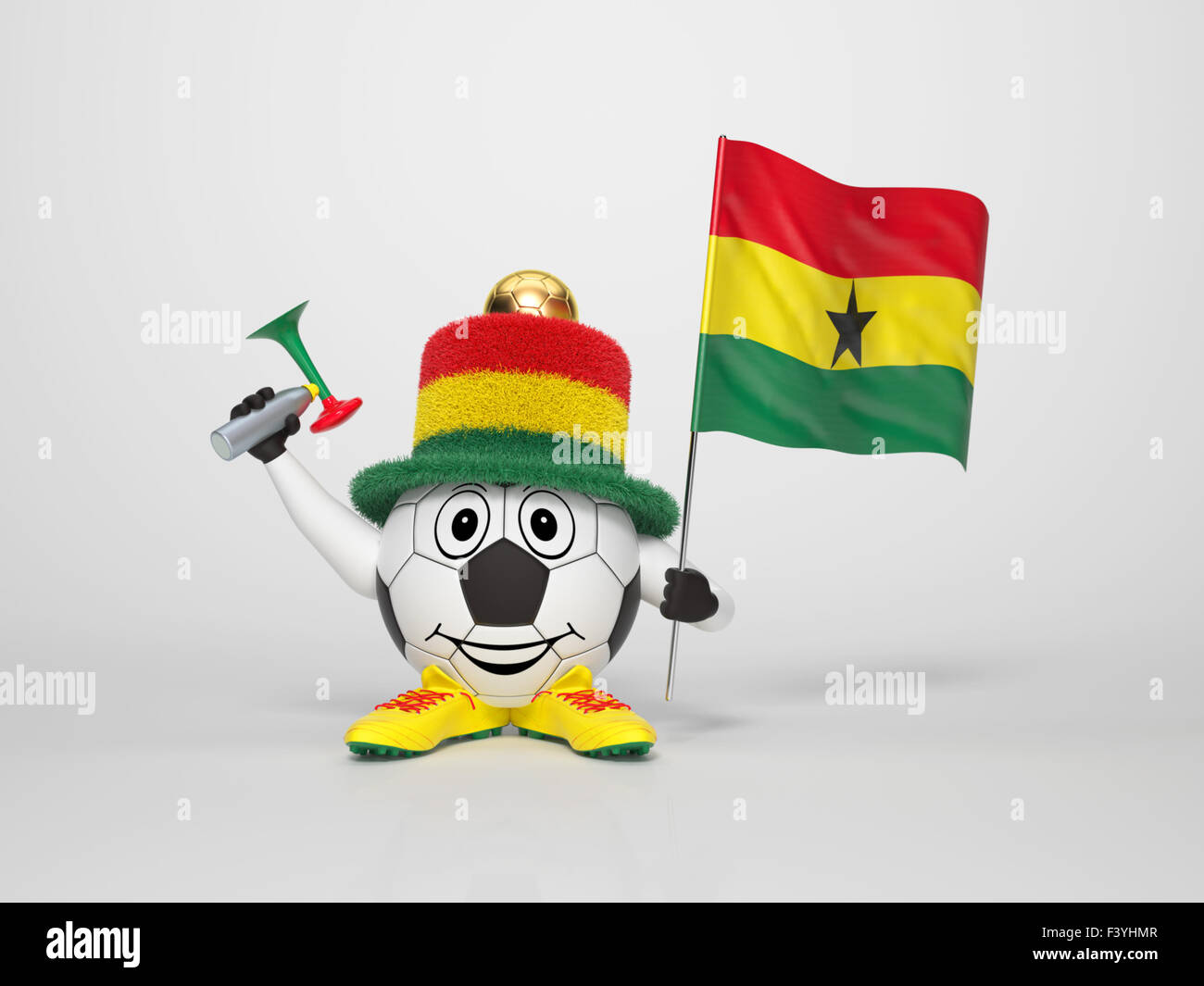 Carattere di calcio di supporto ventola di Ghana Foto Stock