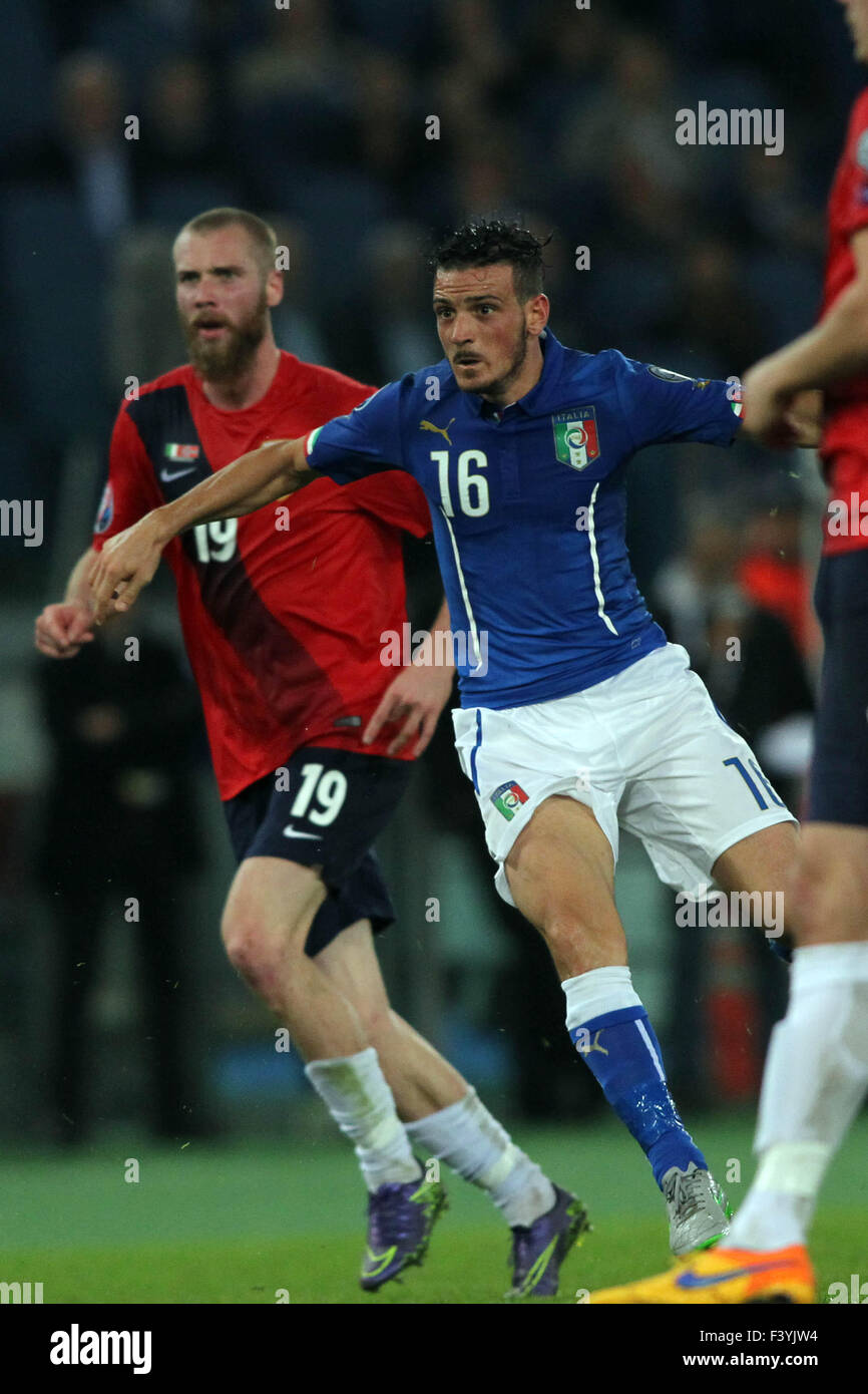 Roma, Italia , Olimpyc Stadium 13 ottobre 2015. Calcio: Qualifica Europea Francia 2016 : Gruppo h, Italia vs Norvegia Italia a vincere il match, punteggio Tettey (NOR) Florenzi (ita) Pellè (ita) (foto: Marco Iacobucci/Alamy live news) Foto Stock