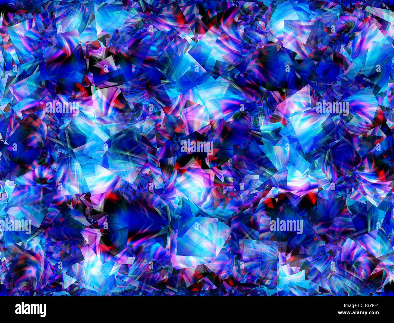 Abstract ornamento geometrico. Colore sfumatura prospettiva. Le linee tratteggiate. Vortice cosmico. Correnti parassite in blu. Un Foto Stock