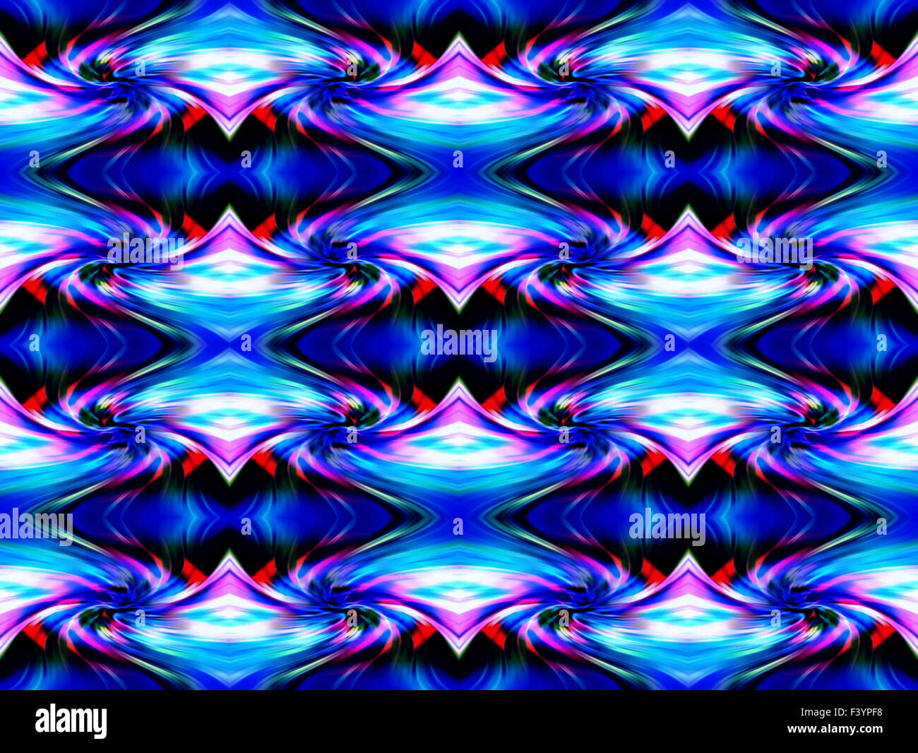 Abstract ornamento geometrico. Colore sfumatura prospettiva. Le linee tratteggiate. Vortice cosmico. Correnti parassite in blu. Un Foto Stock