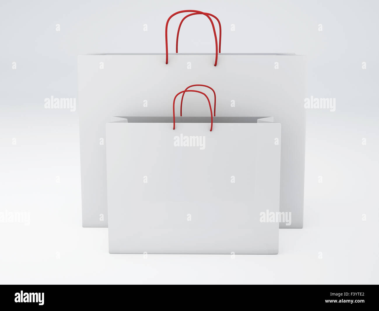 Shopping bag su sfondo bianco Foto Stock