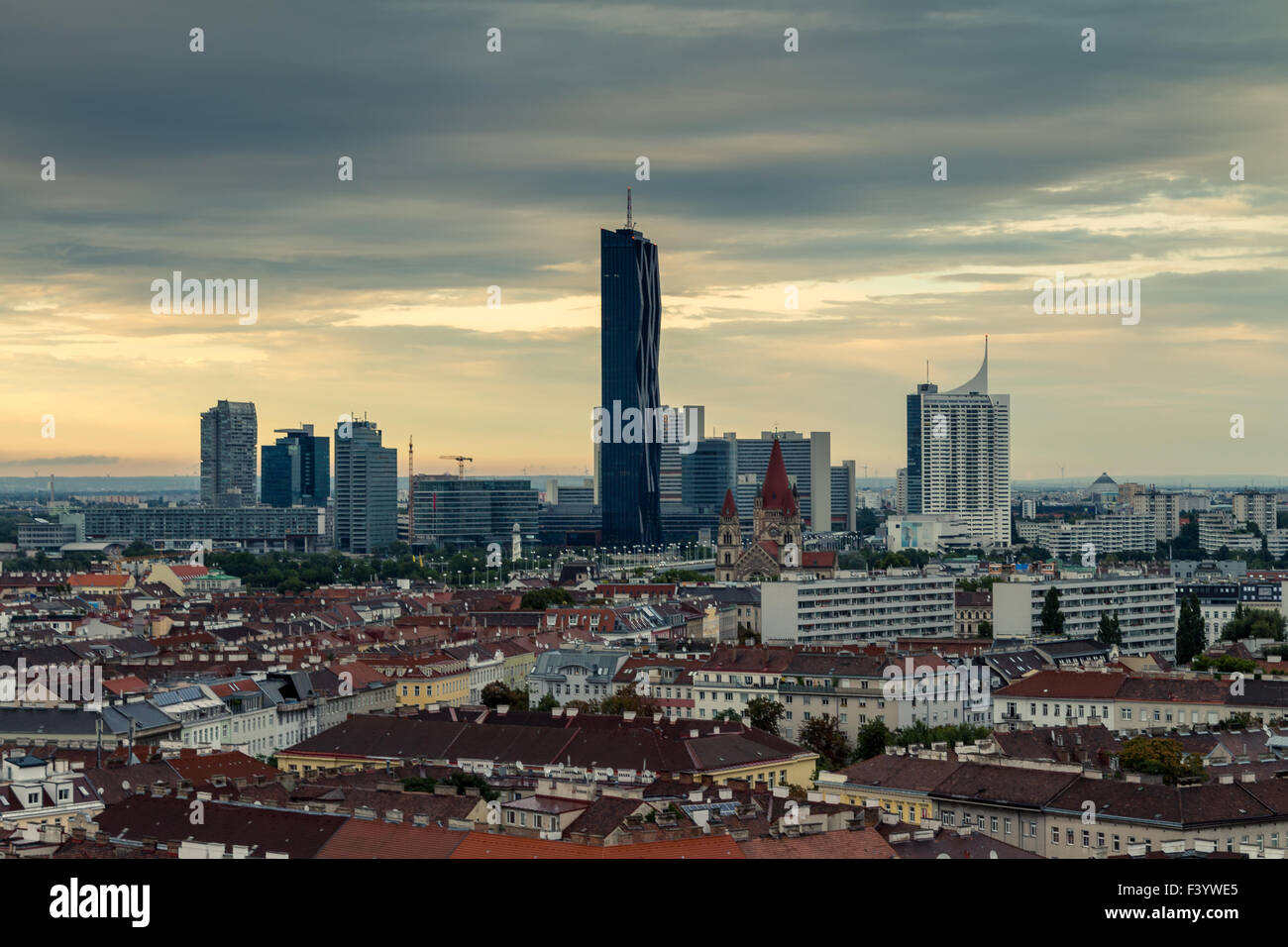 Skyline Donau-City Vienna Foto Stock
