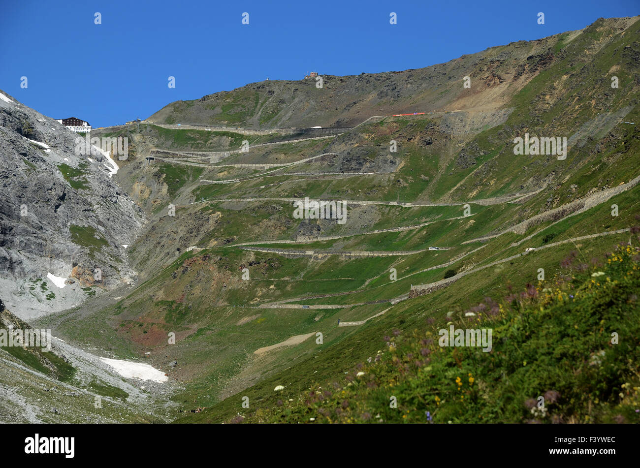 Valico alpino dello Stelvio Foto Stock