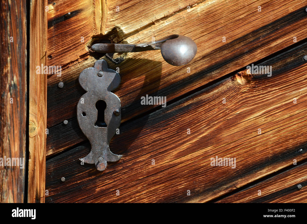 maniglia di portello della capanna Foto Stock