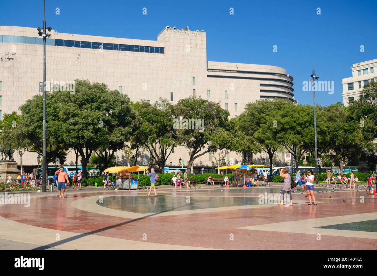 Plaça Catalunya Barcellona spazio aperto Foto Stock