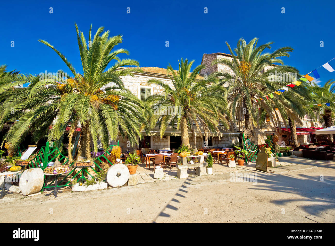 Città di Stari Grad sulla isola di Hvar Foto Stock