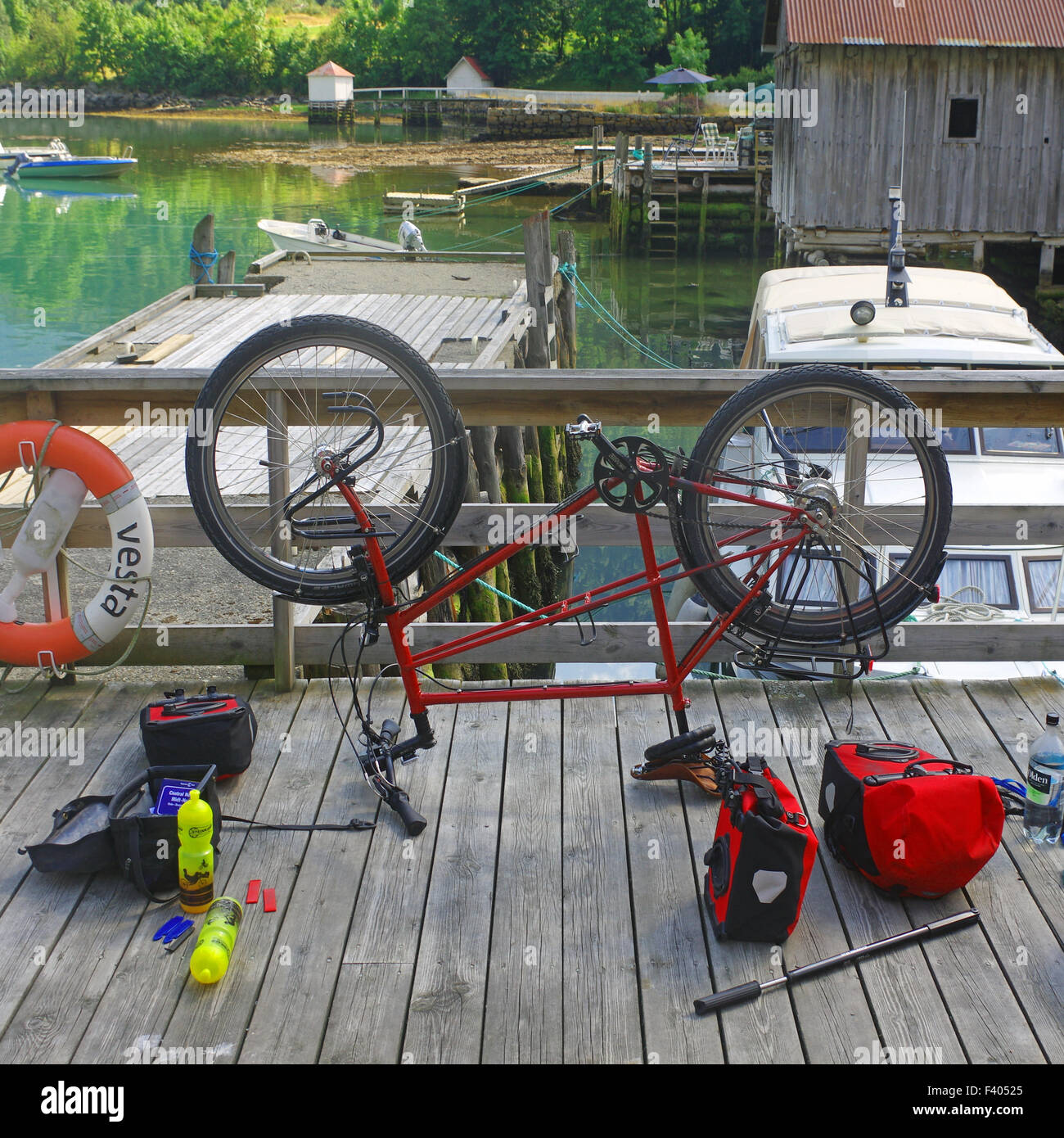 riparazione della bici Foto Stock