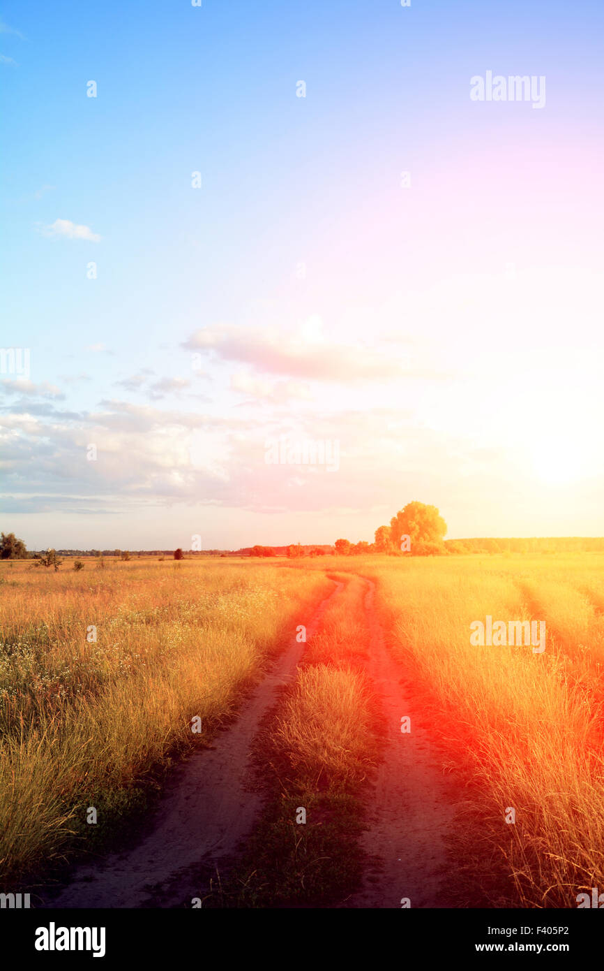 Corsia stradale e deep sky Foto Stock