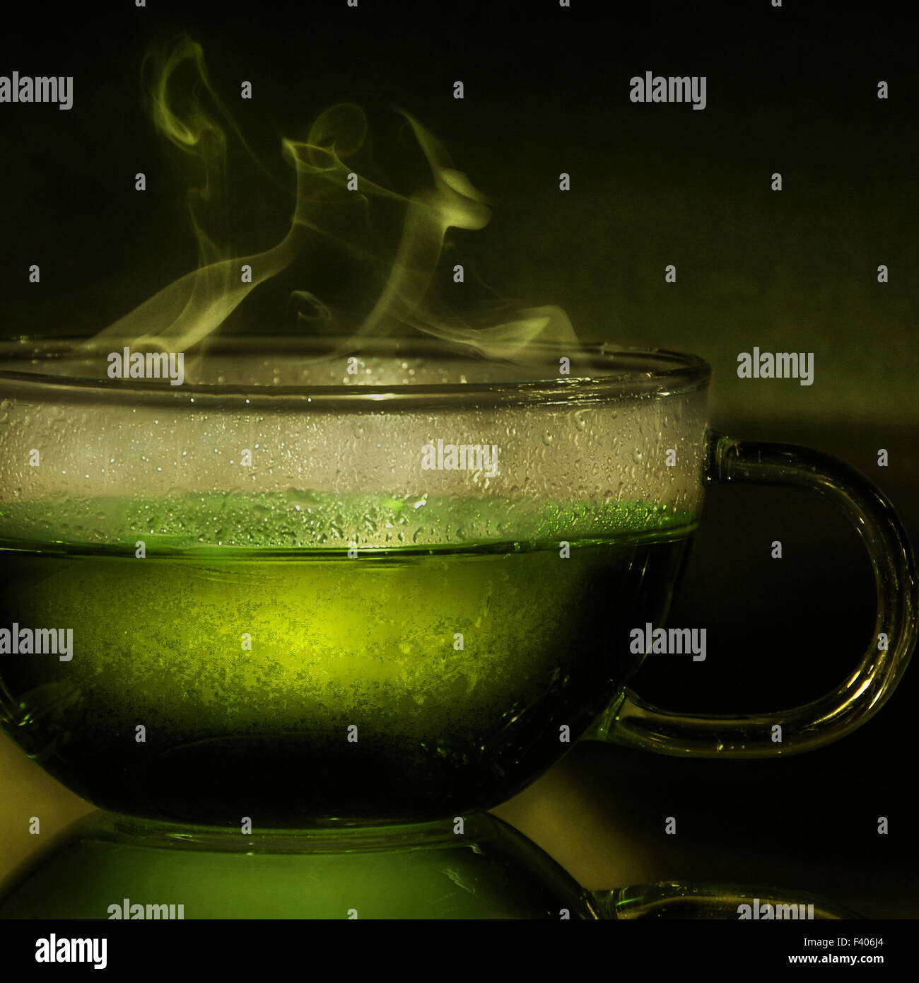 tè verde caldo Foto Stock