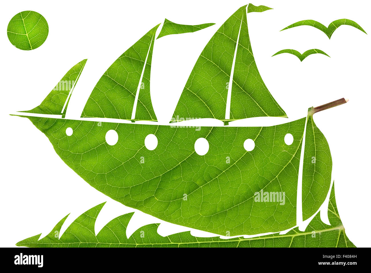 Green sailing yacht racing Foto Stock