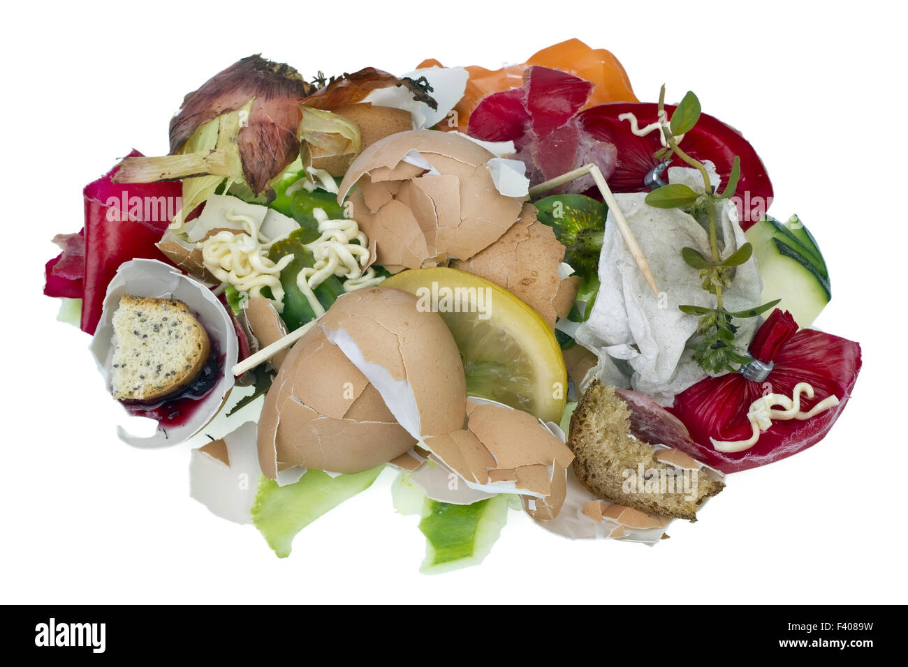 I rifiuti alimentari concetto isolato Foto Stock