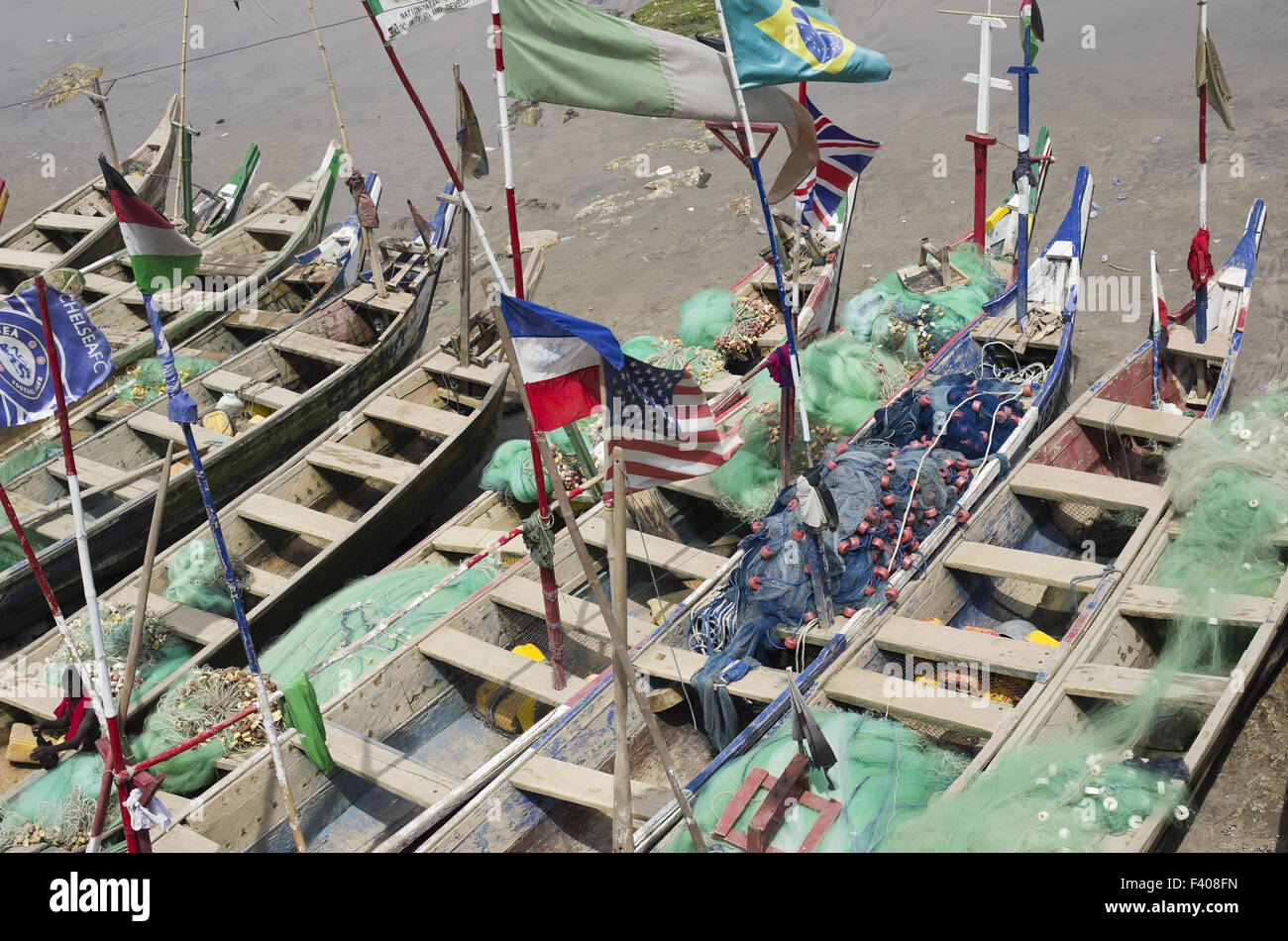 Poveri africani barche da pesca Foto Stock