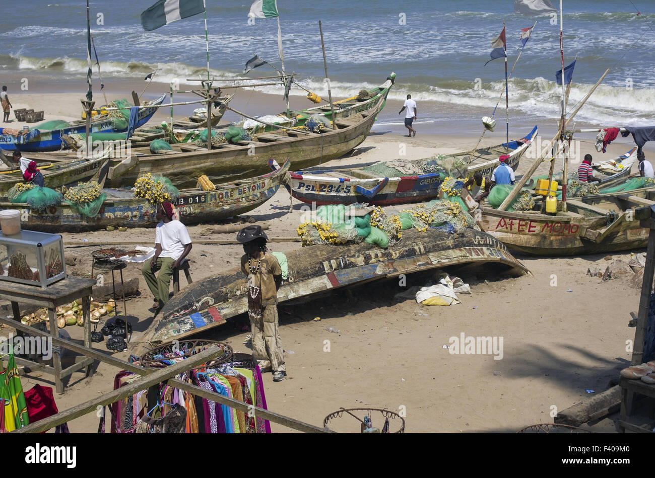 Poveri africani barche da pesca Foto Stock