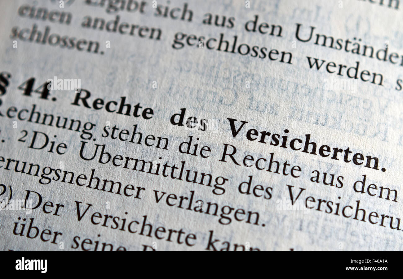 Diritti dell'assicurato Foto Stock