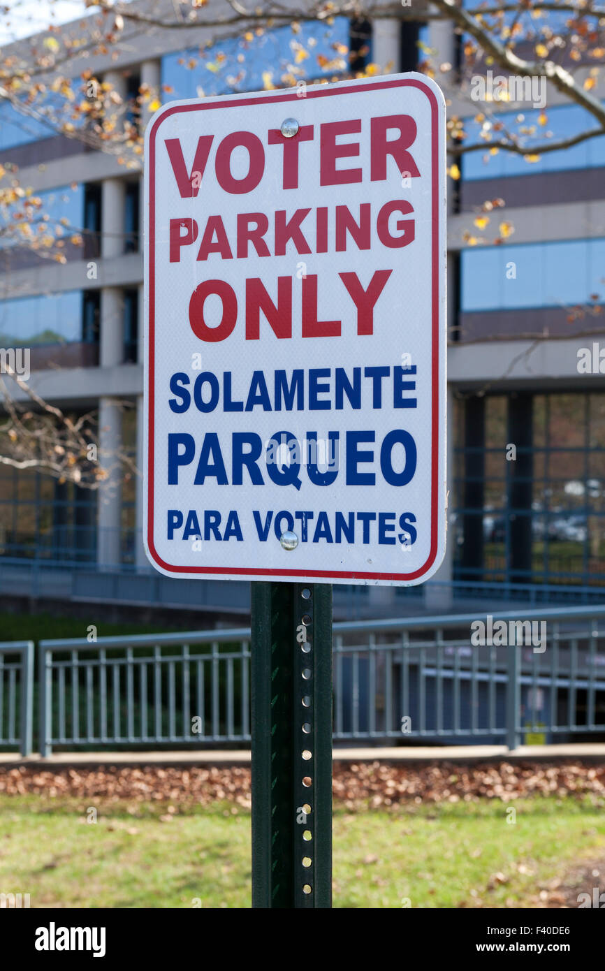 Parcheggio degli elettori solo segno - USA Foto Stock