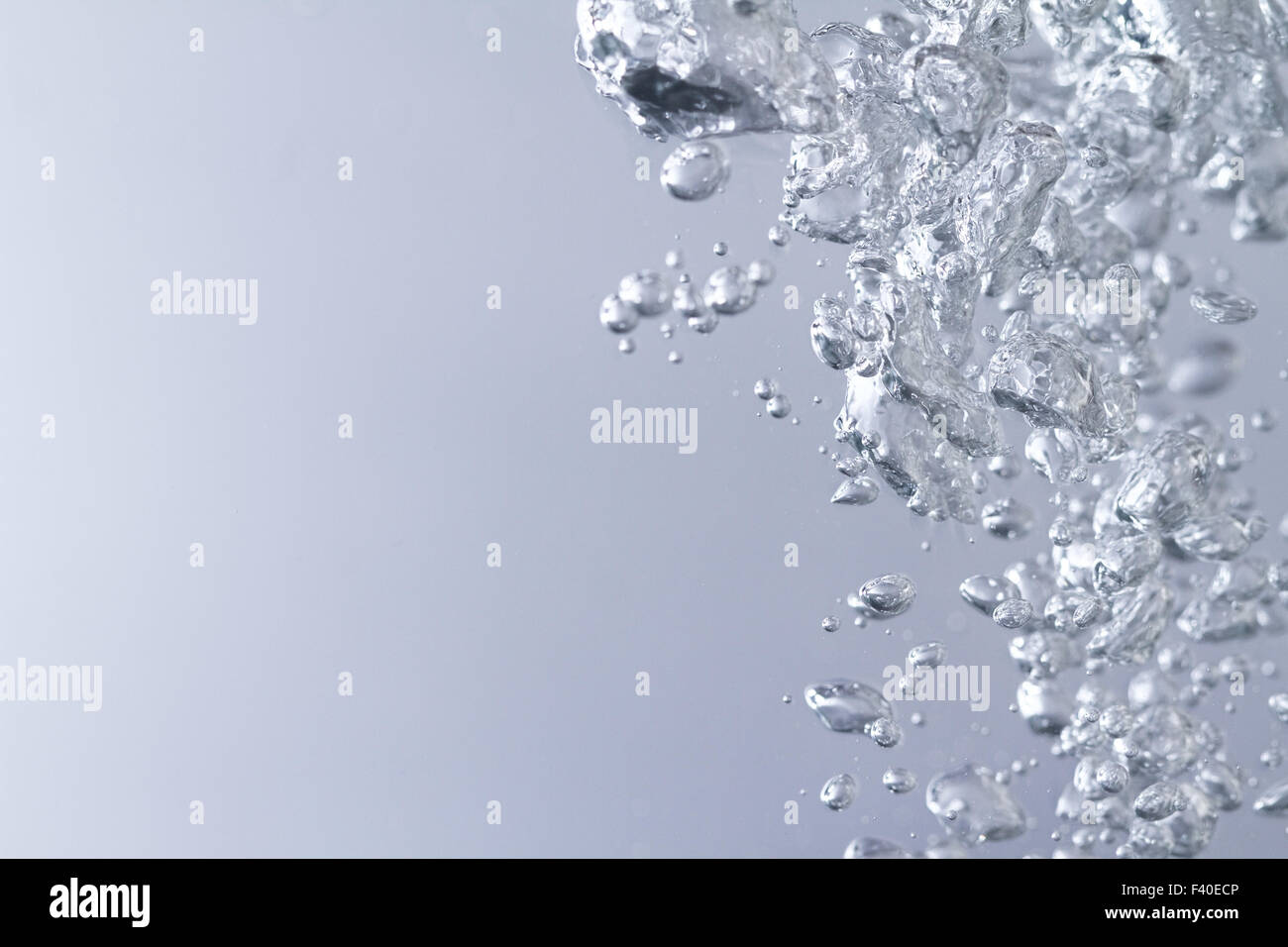 Foto dell'acqua pulita con bolle Foto Stock