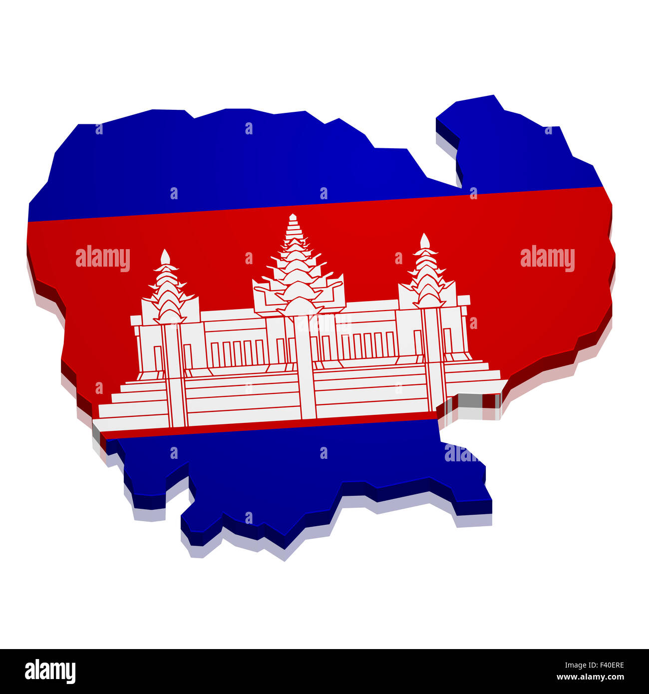 Mappa Cambogia Foto Stock