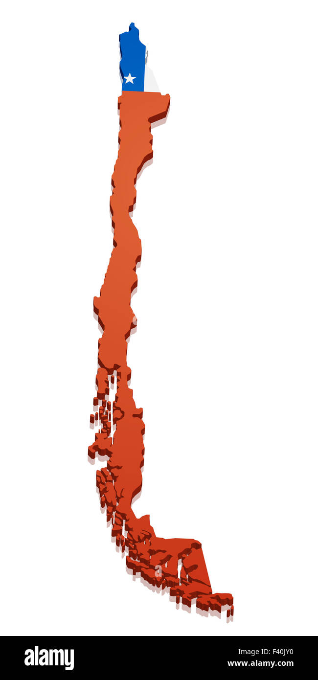 Mappa Cile Foto Stock
