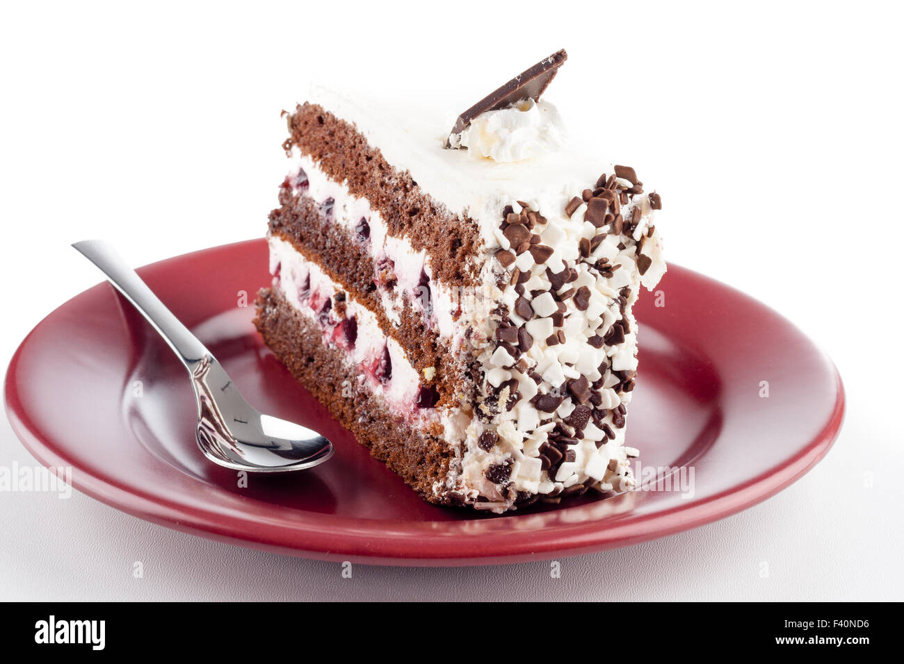 Torta multistrato su piastra Foto Stock