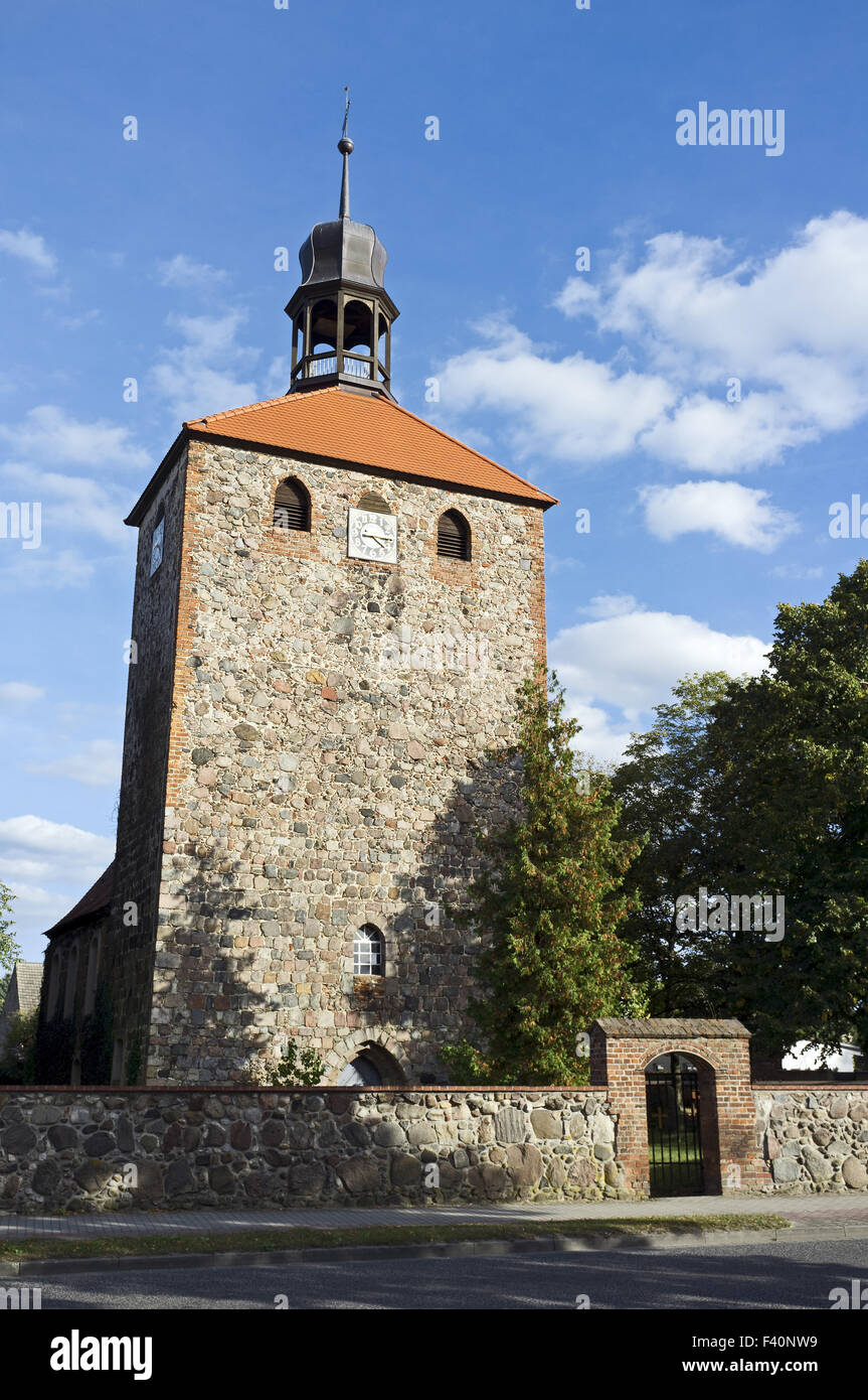 Chiesa Fieldstone, Gross Machnow, Germania Foto Stock