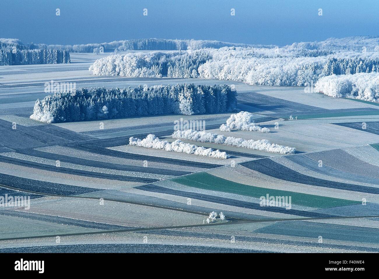 Paesaggio invernale svevo, Germania meridionale Foto Stock