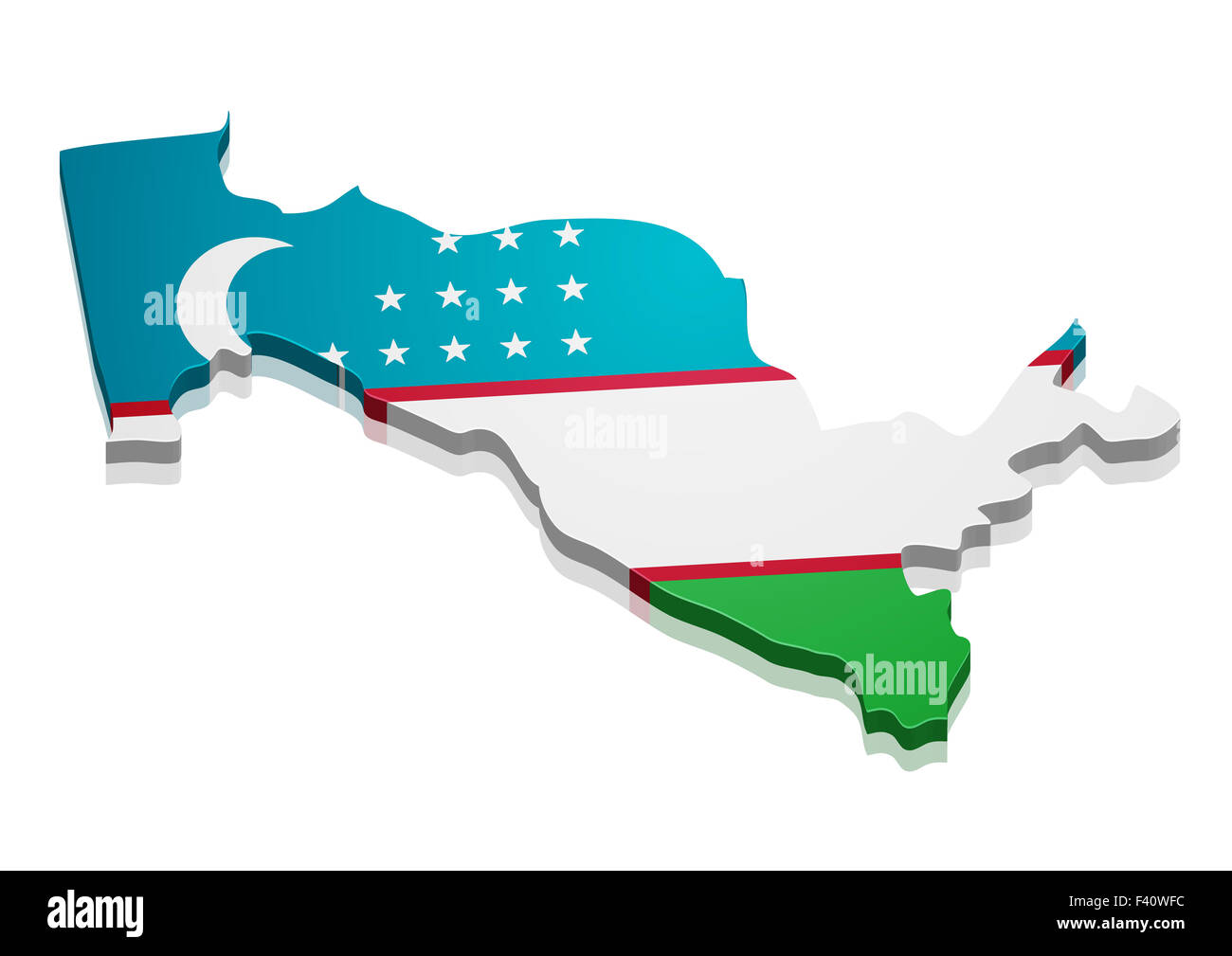 Mappa Uzbekistan Foto Stock