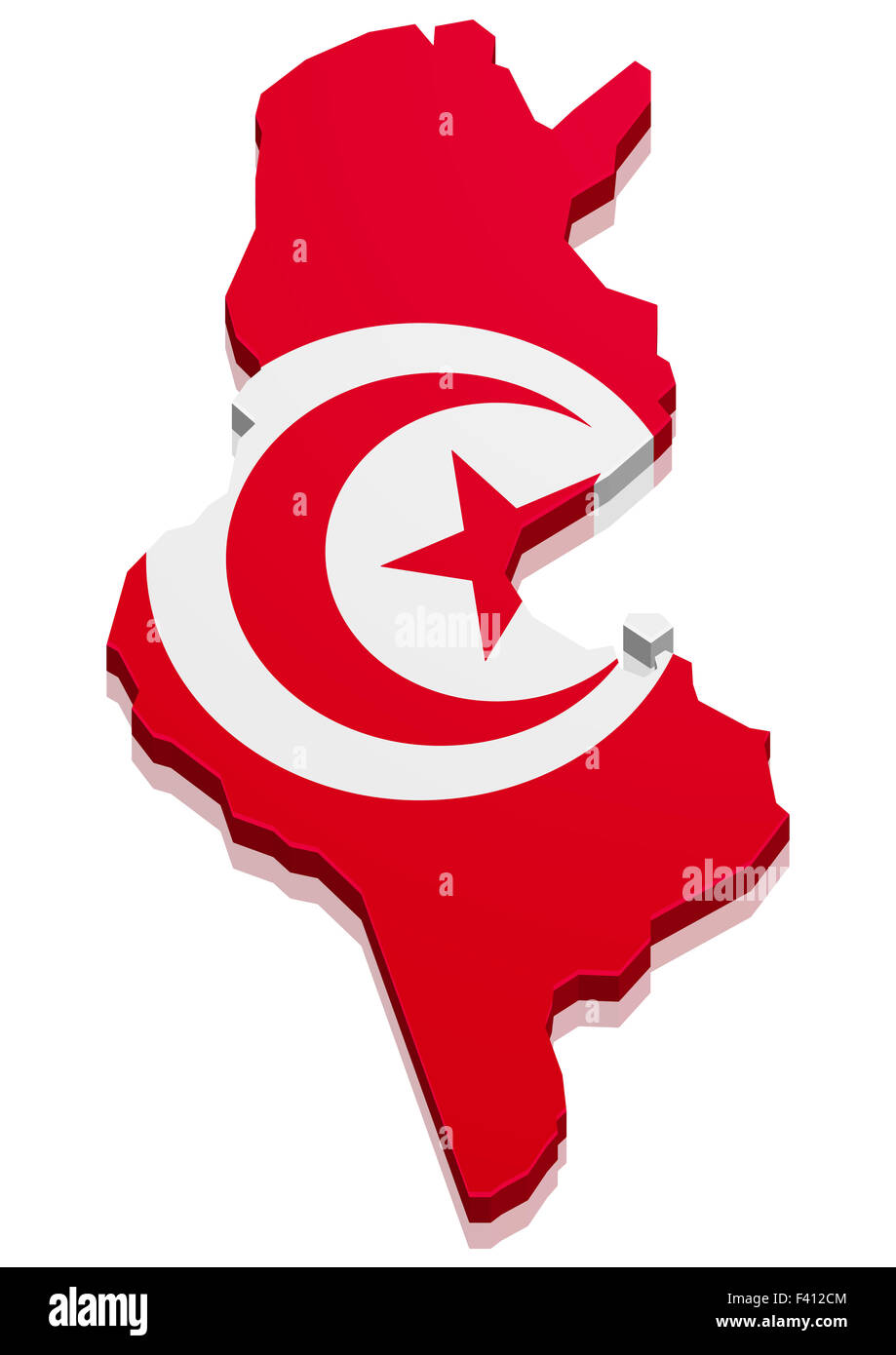 Mappa Tunisia Foto Stock