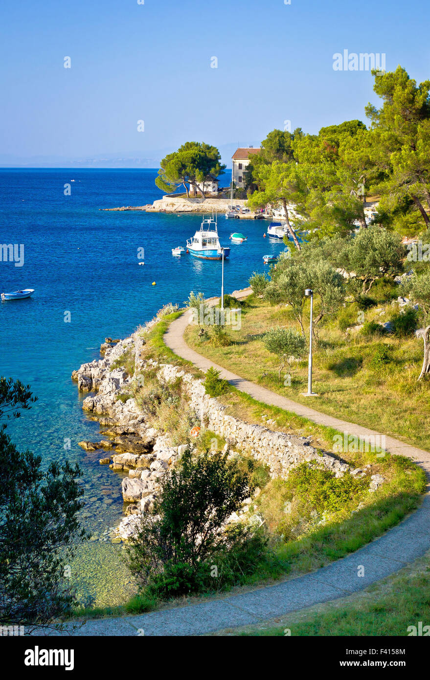 Isola di Losinj destinazione turistica costa Foto Stock