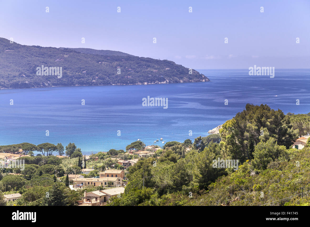 Il paesaggio nei pressi di Procchio, costa Nord, Isola d'Elba Foto Stock