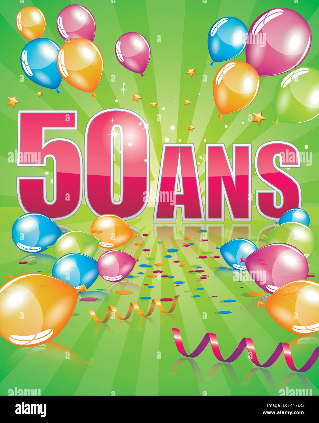 Il Francese Biglietto Di Auguri Di Compleanno 50 Anni Immagine E Vettoriale Alamy