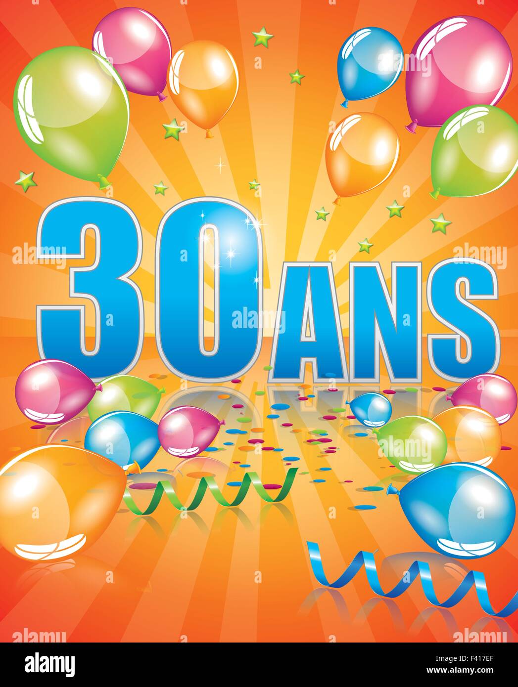 Il Francese Biglietto Di Auguri Di Compleanno 30 Anni Immagine E Vettoriale Alamy