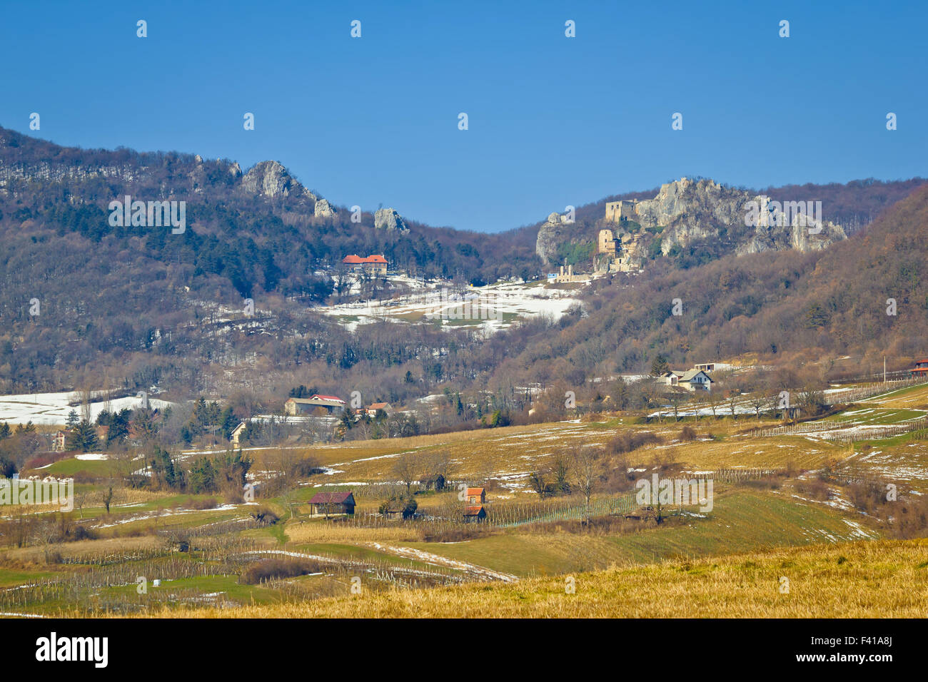 Montagna Kalnik old fort rovine Foto Stock