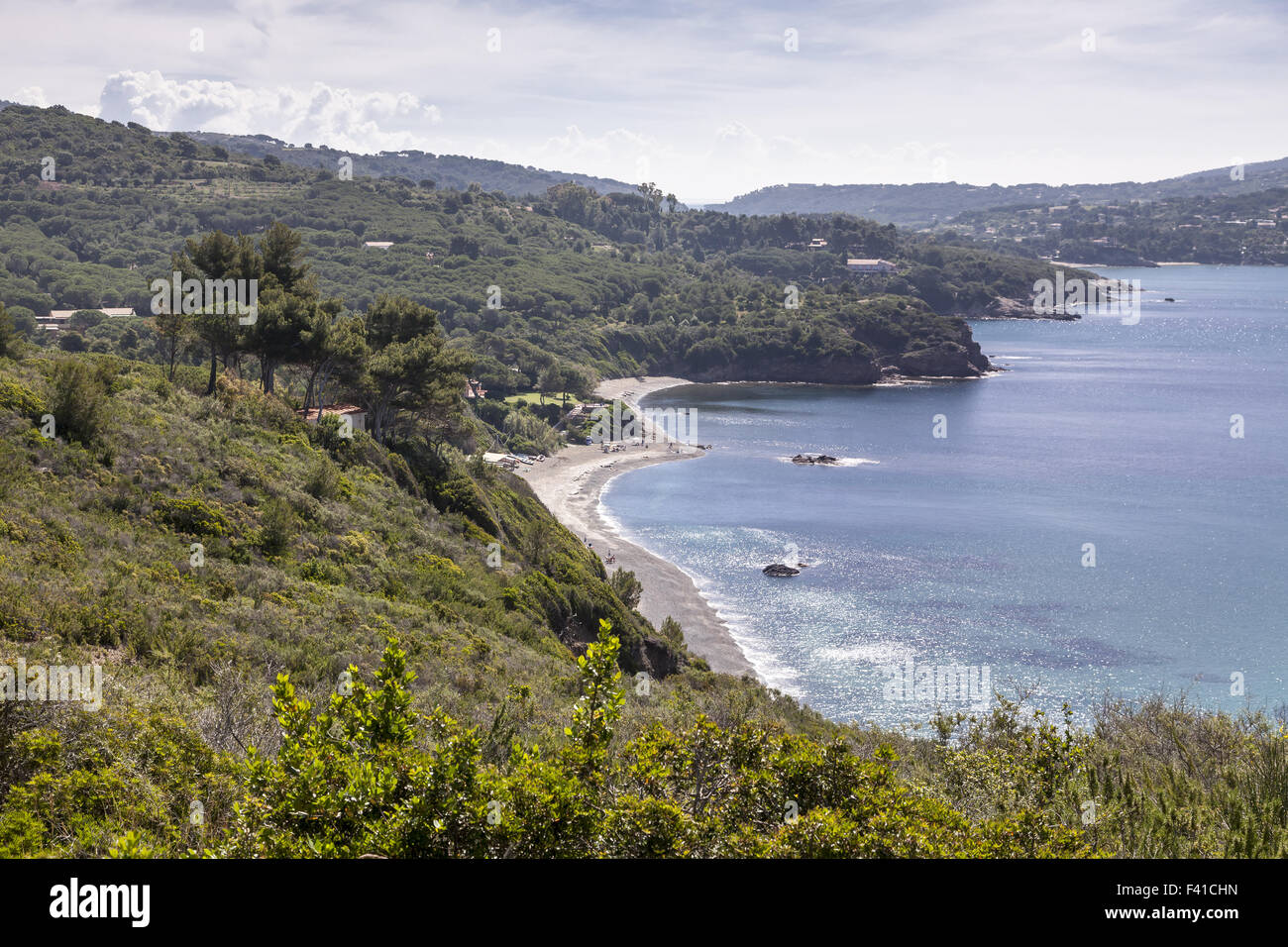 La costa vicino a Lacona, Isola d'Elba, Italia Foto Stock