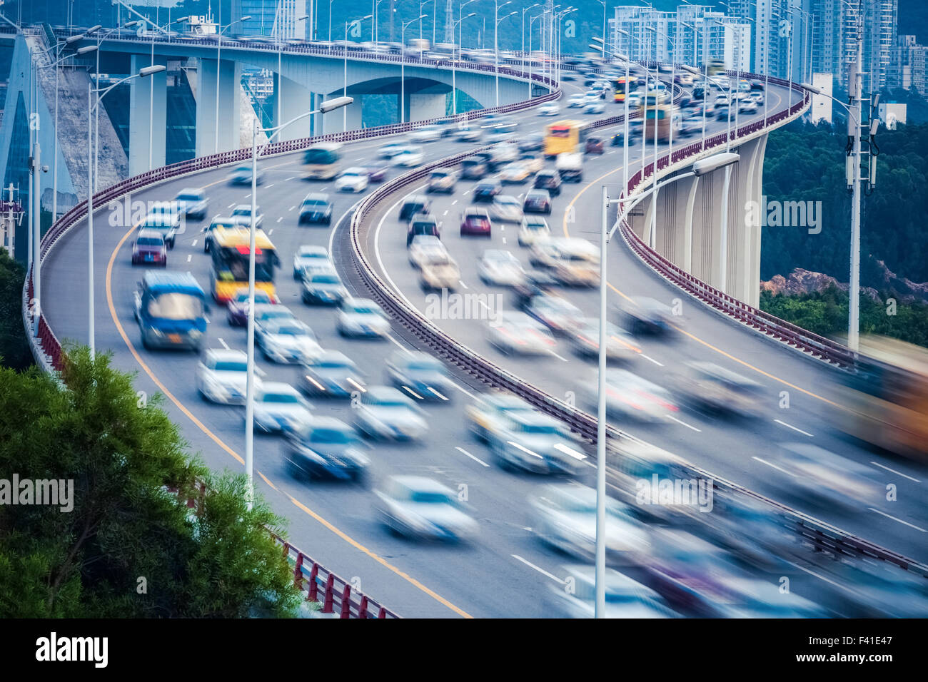 Rampa di curve bridge Foto Stock