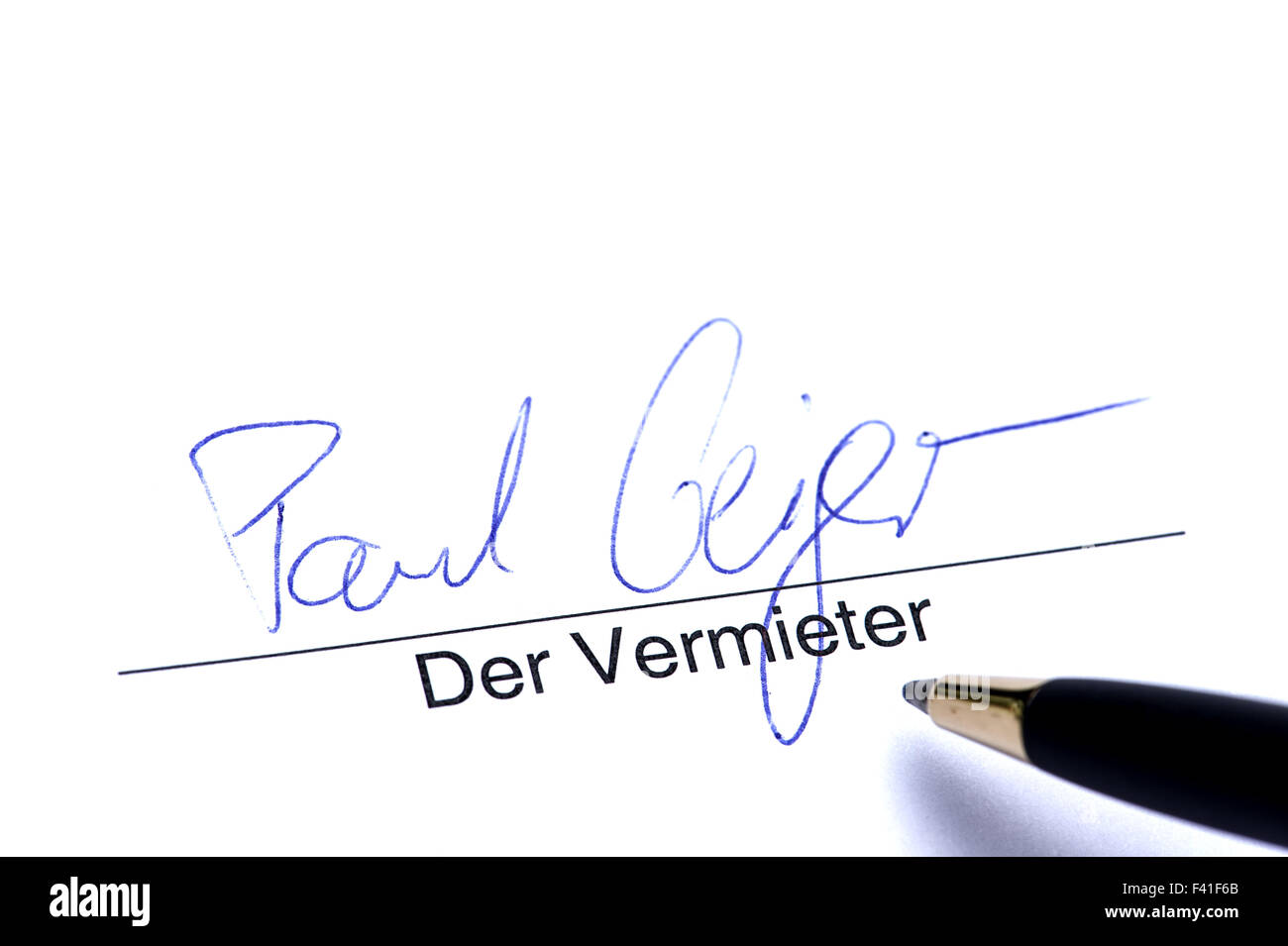 Firma del proprietario Foto Stock